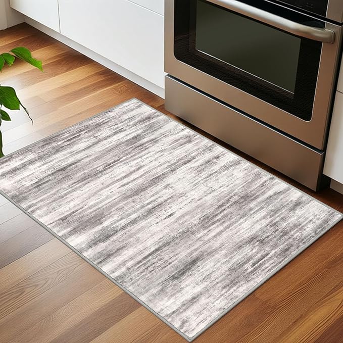 KOZYFLY Modern Abstract Small Area Rugs 2x3, Washable Kitchen Rug Non-Slip Soft - Image 3