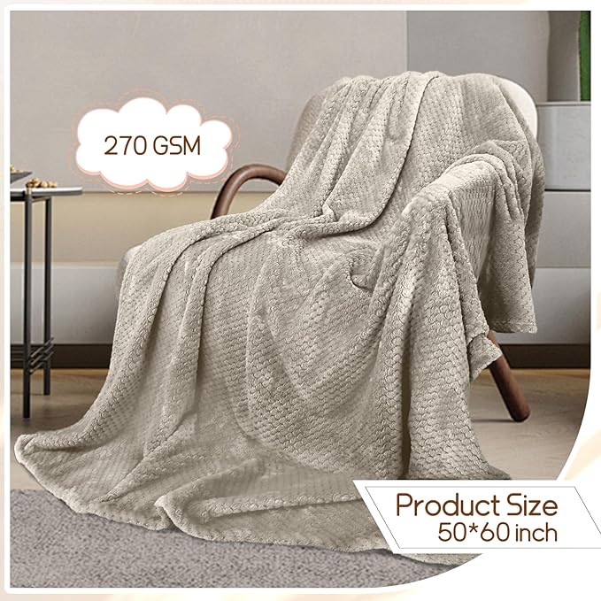4 Pack Fleece Throw Blankets 50x60 Inches - Image 3