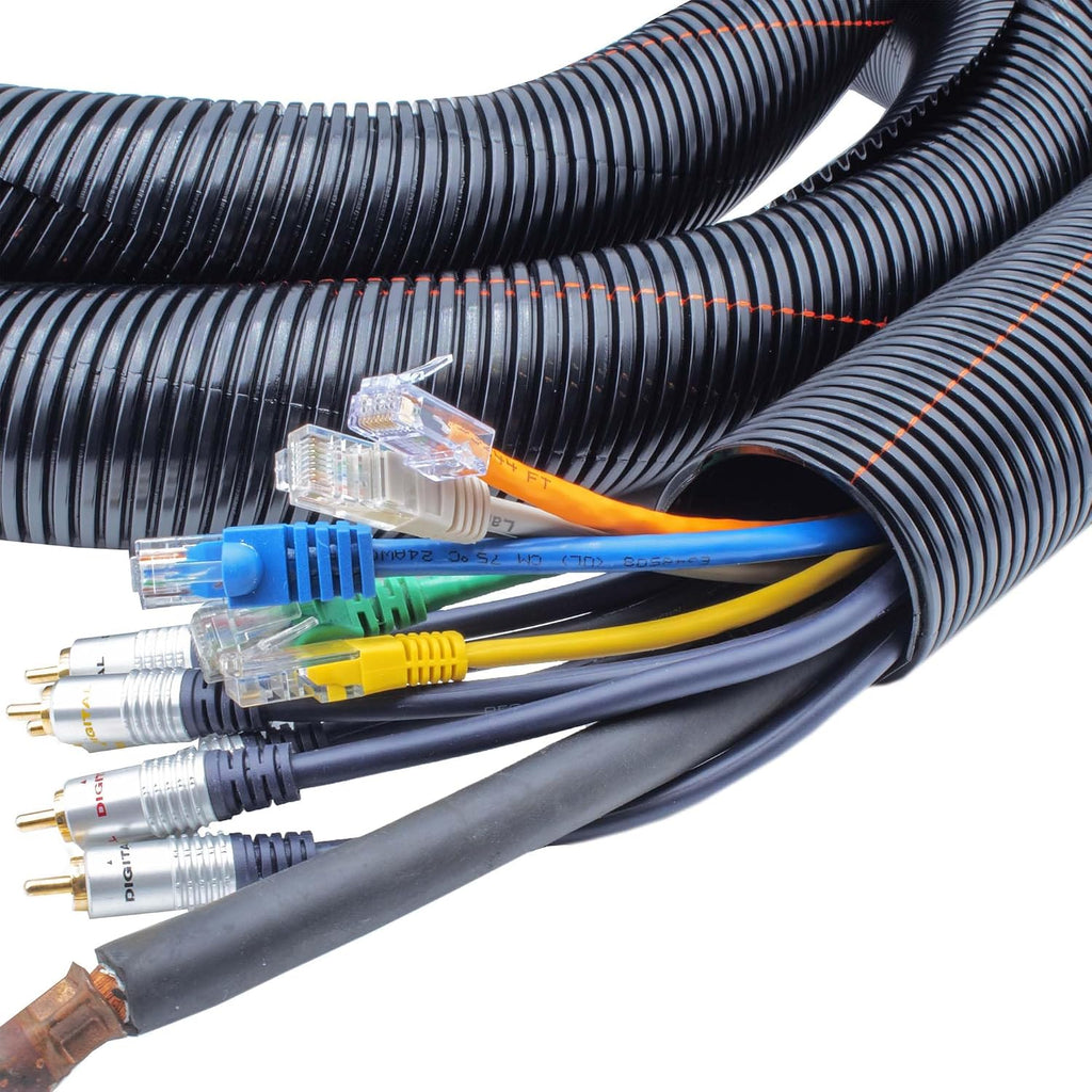 Electriduct 1" UV Rated Flame Retardant Wire Loom Split Tubing - 10 Feet