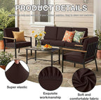 hyha 4Pcs Patio Cushion Covers, Stretch Outdoor Couch Cushion Covers Replacement - Image 3