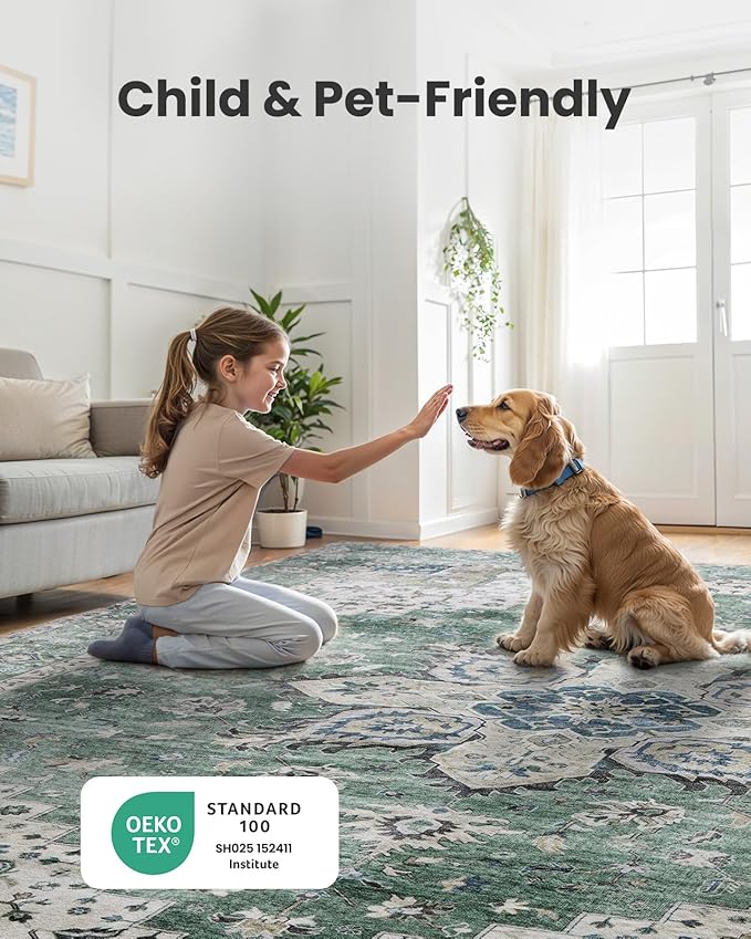 AMADA HOMEFURNISHING 2x5 Washable Runner Rug, Low-Profile Kitchen Rugs - Image 4