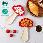 Ceramic Mushroom Spoon Rest, Farmhouse Spoon Holder, Red, 1PC