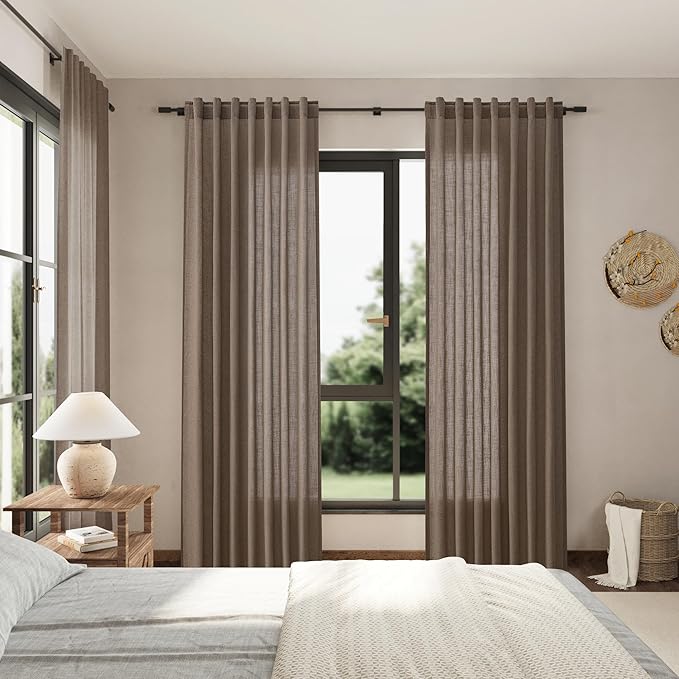 Extra Long Light Brown Curtains 2 Panels 102 Inches Long - Image 8