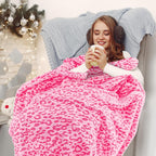 Warm Blanket Pink Soft Fleece Leopard Print Blanket for Women, Fuzzy Hot Pink Cheetah Print Throw Blankets for Bed Couch Sofa, Cozy Gifts for Women Mom Birthday Mothers Day 50x60 Inches
