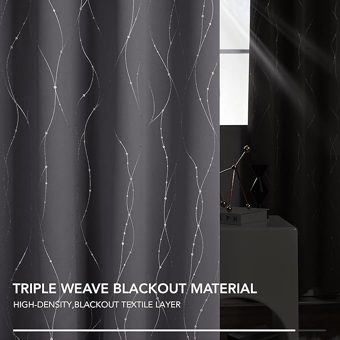 Deconovo Grey Blackout Curtains - Image 5