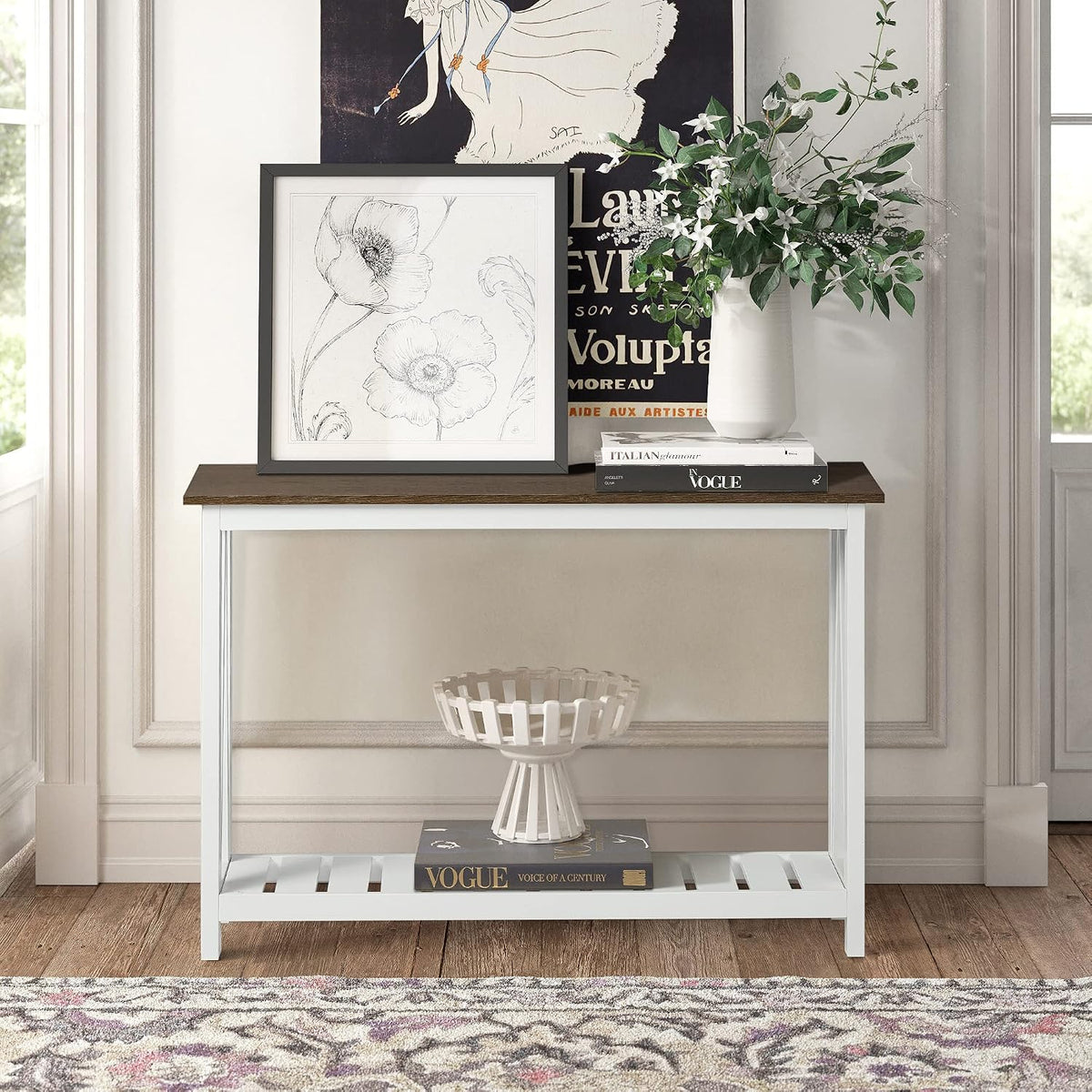 ChooChoo Farmhouse Console Table, Narrow Sofa Table for Entryway, 40 Inch