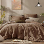Monbix Queen Size Comforter Set 7 Pieces Italian Plum Bed in a Bag