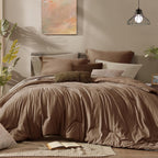 Monbix Queen Comforter Set 7 Pieces Birch Marble Bed in a Bag