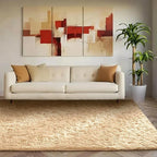 Ophanie Beige Rugs for Living Room Bedroom, 5x8 Fluffy Fuzzy Furry Carpet - Image 5
