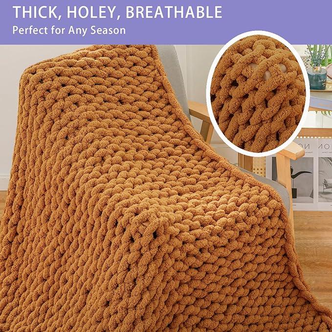 Bigacogo Chunky Knit Throw Blanket - Image 4