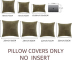 Fancy Homi 2 Packs Olive Green Samll Decorative Throw Pillow Covers 14x14 Inch - Image 8