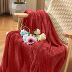 inhand Fleece Twin Blanket for Bed Ruby red Throw Blanket for Couch Super Soft - Image 6