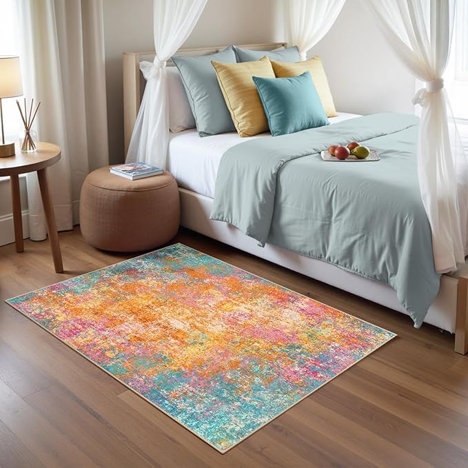 Washable Area Rugs 3'x5' Non-Slip Modern Abstract Soft - Image 8