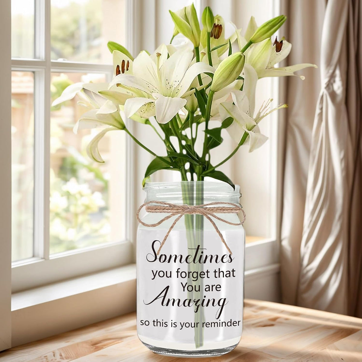 Inspirational Gift Ideas - Mason Jar Night Lights, Thank You Gifts for Women Men Friends, Thank You Christmas Gift for Women Friendship Graduation Employee Coworkers