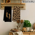 Trendy Leopard Print Kitchen Towels, Leopard Print Gifts for Women Dish Tea Towels, Maximalist Cheetah Decorative Hand Towel for Bathroom, 16x24 Inch Set of 2