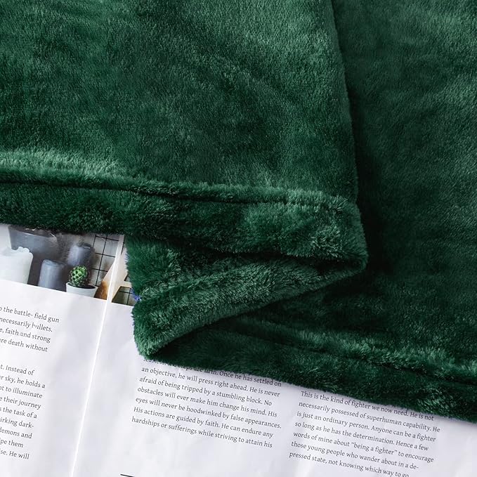 Forest Green Flannel Fleece Throw Blanket Throw Size, Super Soft Plush Cozy and - Image 6