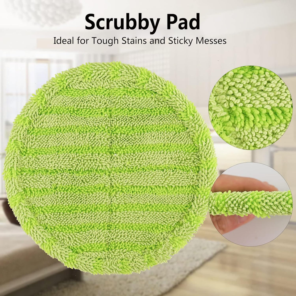 Cordless Electric Mop Pads, 6.3in Spin Mop Pads Compatible with vmai/alfabot/devoac/idoo/eous/verazon/kojeo Cordless Electric Mop, Round Mop Replacement Pads for Floor Cleaning(8 Pack)