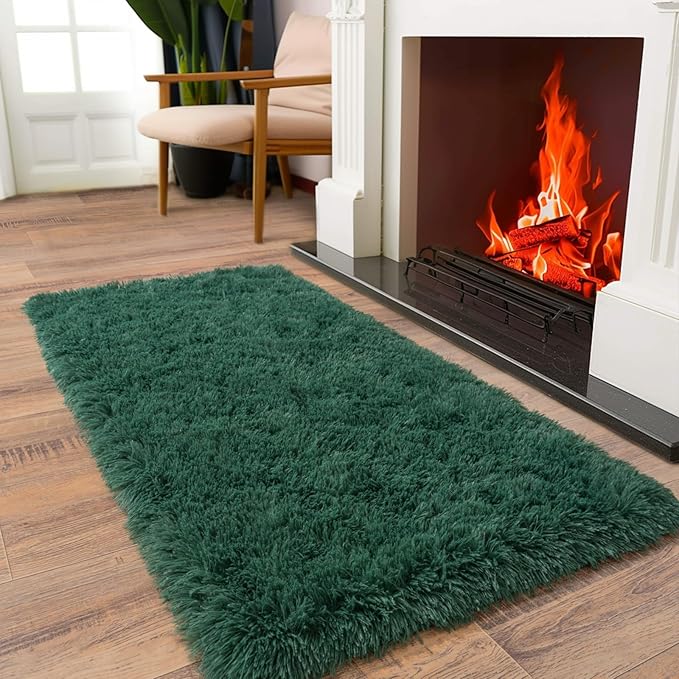 Soft Runner Rugs for Bedroom Hallways New Upgraded Non-Slip Bottom, 2x4 Green - Image 4