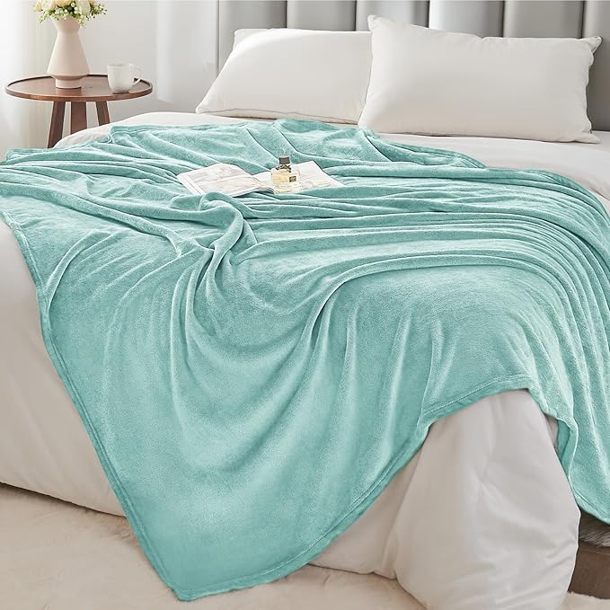 BEDELITE Fleece Blanket Twin Size Haze Blue Throw Blankets - Image 6