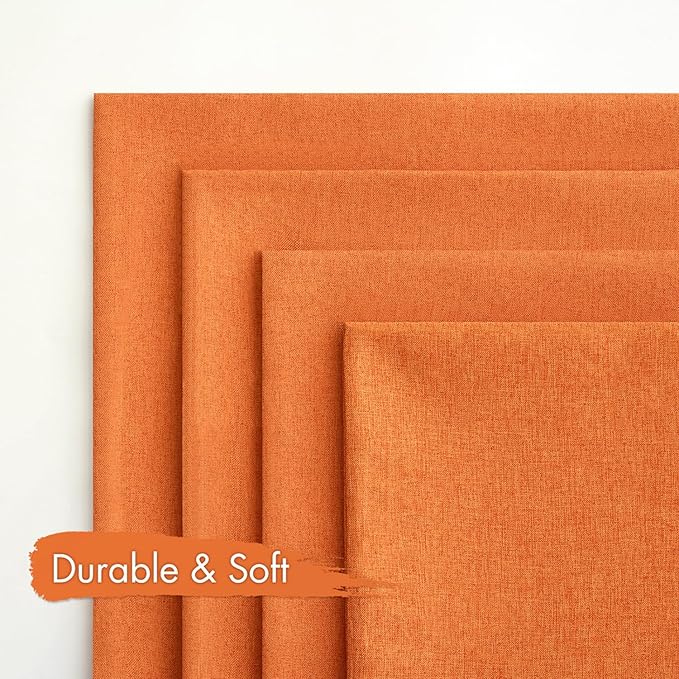 MIULEE Pack of 4 Decorative Bright Orange Throw Pillow Covers Linen Waterproof - Image 5