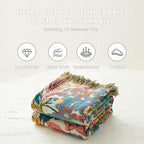 MSGKV Boho Throw Blanket for Couch 50"x60" 100% Cotton Vine Embroidery Blanket - Image 6