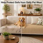 Smiry Couch Covers for Dogs, Non Slip Plush Washable Sofa Cover for Pets