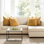 MIULEE Pack of 4 Couch Throw Pillow Covers 18x18 Inch Gold Soft Decorative - Image 4
