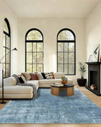 Latte&Fog 8x10 Area Rugs for Living Room, Large Blue Modern Abstract Washable - Image 5