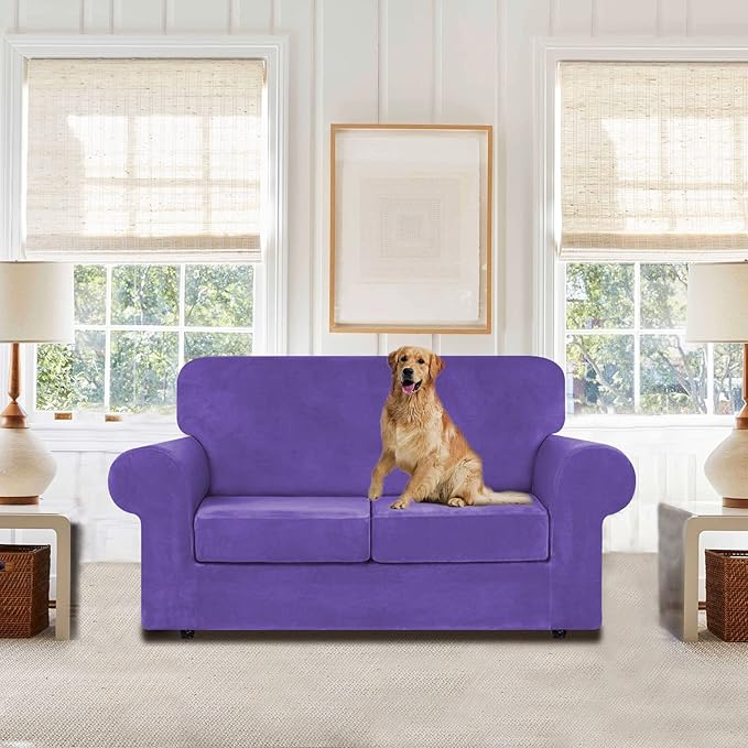 WEERRW Velvet Couch Covers for 2 Cushion Couch Sofa - Image 2