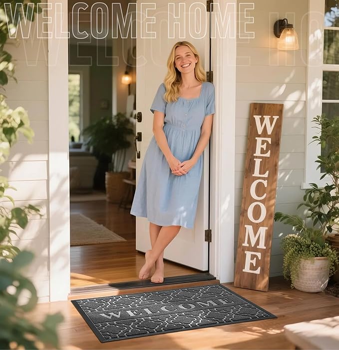 Yimobra Welcome Mat Outdoor Indoor, 36x24 All-Season Waterproof, All-Weather - Image 2
