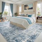 8x10 Area Rugs for Living Room Washable Rug: Anti-Skid Abstract Modern Living - Image 2