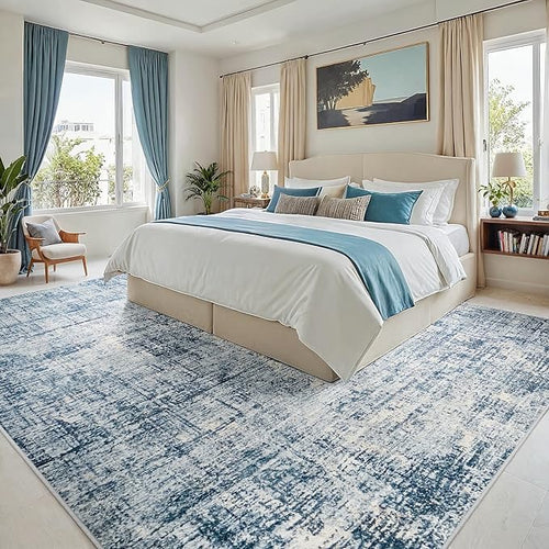 8x10 Area Rugs for Living Room Washable Rug: Anti-Skid Abstract Modern Living - Image 2