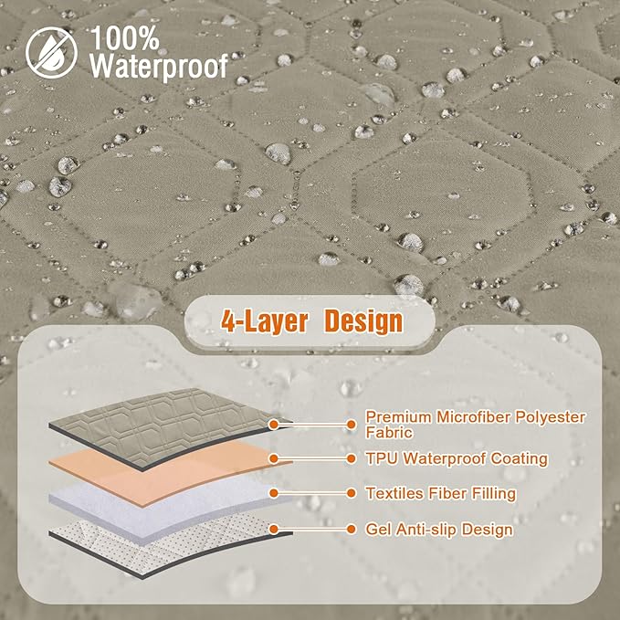 VANSOFY Waterproof Recliner Couch Covers, Sofa Covers 1-Piece Washable - Image 5