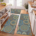 Bsmathom Boho Kitchen Rug Sets 3 Piece with Runner, Farmhouse Kitchen Rugs Non Slip Washable, Kitchen Mats for Floor Set of 3 for Kitchen Entryway Hallway Laundry Room