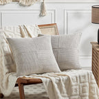 Fancy Homi 2 Packs Neutral Grey Samll Decorative Throw Pillow Covers 14x14 Inch by Fancy+Homi