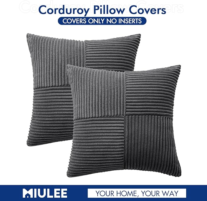 MIULEE Grey Decorative Throw Pillow Covers 20x20 Inch - Image 6