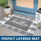 EARTHALL Door Mat Outside Inside Hello Doormat, Durable Floor Mat Non Slip Mat - Image 6