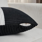 Fancy Homi Set of 2 Black White Euro Decorative Throw Pillow Covers 28x28 Inch - Image 4