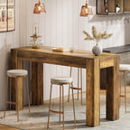 Tribesigns 63" Rectangular Dining Table, Rustic Wooden Kitchen Table with 4 Sturdy Legs, Farmhouse Dining Room Furniture for Family Meals, Apartment, or Small Space (Brown)