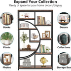 Tribesigns Industrial Bookshelf Bookcase with 9 Open Shelf (Rustic Brown)
