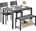 Shahoo Kitchen Table and 2 Chairs for 4 with Bench