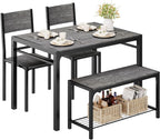 Shahoo Kitchen Table and 2 Chairs for 4 with Bench