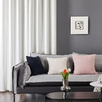 Deconovo Blackout Grommet Silver Pattern Printed Curtains, Pure White, 52W x 72L - Image 3
