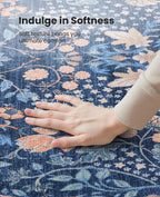 Amada Floral Washable Area Rug,5'x7',Dark Blue