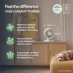 BLUEAIR CoolDrift Air Circulator Fan for Bedroom Sleep, Cloud Linen