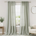 Extra Long Sage Green Curtain 2 Panels 108 inches Long by Nanspring