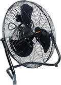 Remington High Velocity Floor Fan, 3 Speed Portable Cooling Unit - Heavy Duty Metal Airflow for Large Shops, Garages, and Warehouses, 20 Inch, Black