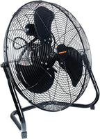 Remington High Velocity Floor Fan, 3 Speed Portable Cooling Unit - Heavy Duty Metal Airflow for Large Shops, Garages, and Warehouses, 20 Inch, Black