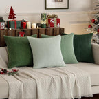 MIULEE Boho Farmhouse Sage Green Throw Pillow Covers 16x16 Inch Set of 4 - Image 9