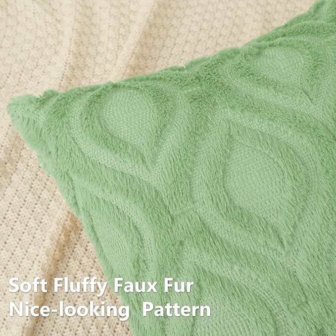 decorUhome Summer Throw Pillow Covers 20x20 Inch Set of 2, Soft Plush Faux Wool - Image 2